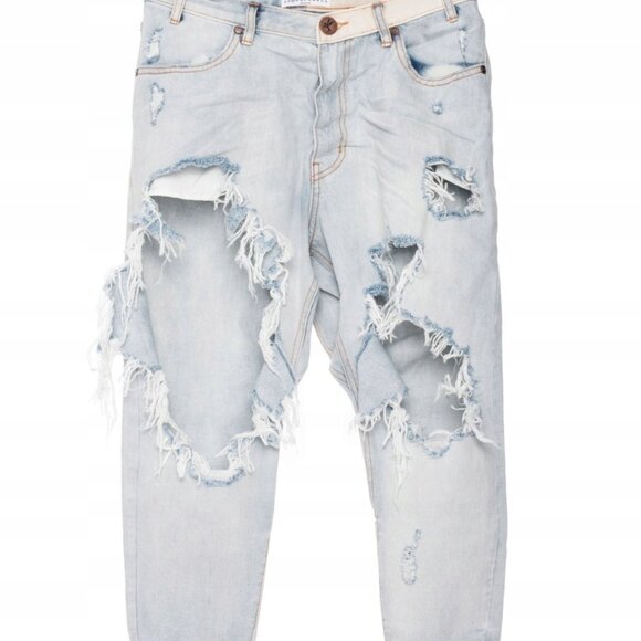 One Teaspoon Sz 26/2 Kingpins Diamonde Low Rise Tapered Destroyed Relaxed Jeans - Picture 2 of 8